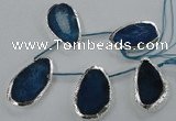 CTD775 30*45mm - 35*50mm freeform agate beads with brass setting