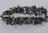 CTD777 Top drilled 10*16mm - 12*20mm nuggets plated quartz beads