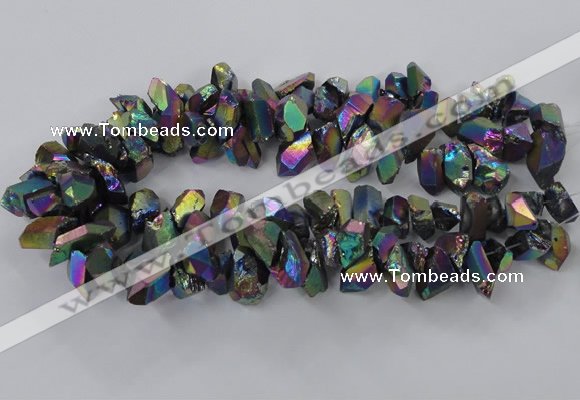 CTD777 Top drilled 10*16mm - 12*20mm nuggets plated quartz beads