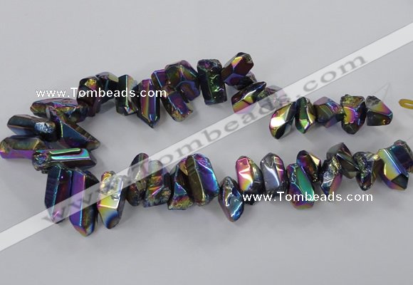 CTD780 Top drilled 8*18mm - 15*35mm nuggets plated quartz beads