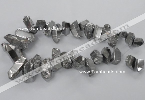 CTD781 Top drilled 8*18mm - 15*35mm nuggets plated quartz beads