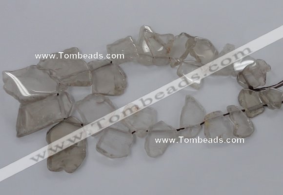 CTD790 Top drilled 20*25mm - 35*45mm freeform smoky quartz beads