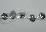 CTD807 Top drilled 20*30mm - 25*35mm freeform plated agate beads