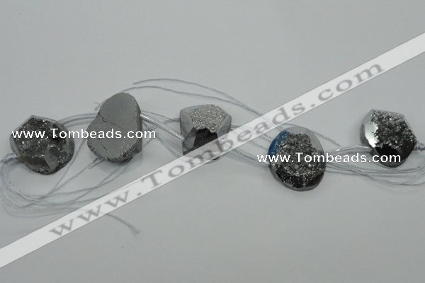 CTD807 Top drilled 20*30mm - 25*35mm freeform plated agate beads