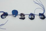 CTD810 Top drilled 20*30mm - 25*35mm freeform plated agate beads