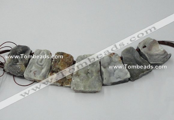 CTD822 Top drilled 20*30mm - 35*45mm trapezoid agate beads