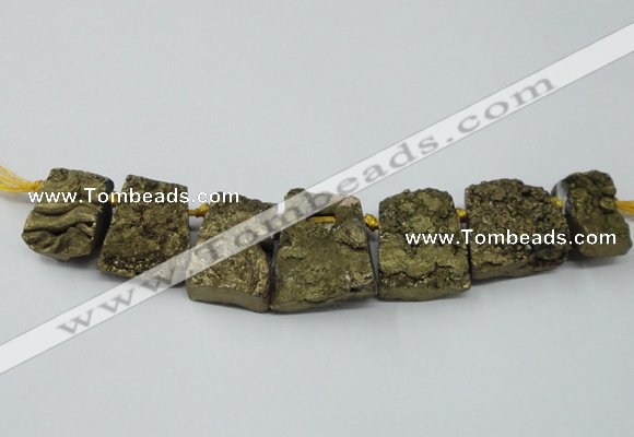 CTD823 Top drilled 20*30mm - 35*45mm trapezoid agate beads