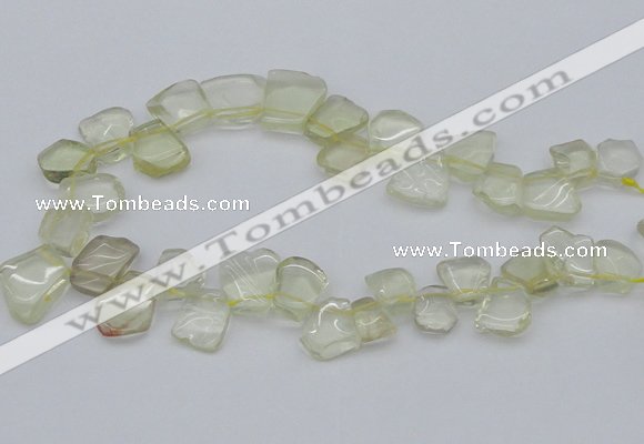 CTD824 Top drilled 15*20mm - 20*25mm freeform lemon quartz beads