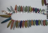 CTD825 Top drilled 10*30mm - 10*60mm marquise plated agate beads