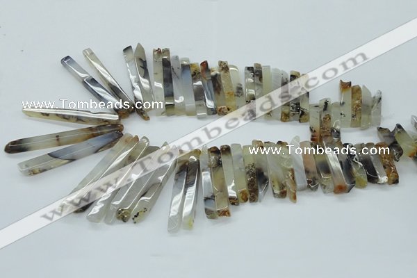 CTD830 15.5 inches 6*30mm - 7*65mm sticks montana agate beads