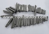 CTD835 Top drilled 6*25mm - 8*55mm sticks plated agate beads