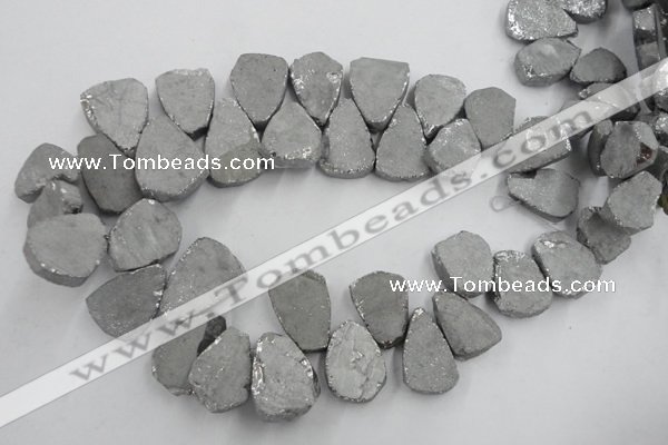 CTD900 Top drilled 15*20mm - 20*30mm freeform plated quartz beads