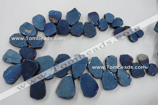 CTD902 Top drilled 15*20mm - 20*30mm freeform plated quartz beads