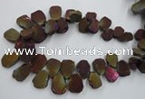 CTD903 Top drilled 15*20mm - 20*30mm freeform plated quartz beads