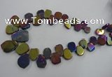 CTD905 Top drilled 15*20mm - 20*30mm freeform plated quartz beads