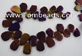 CTD906 Top drilled 15*20mm - 20*30mm freeform plated quartz beads