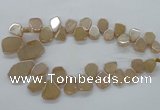 CTD908 Top drilled 15*20mm - 20*30mm freeform plated quartz beads