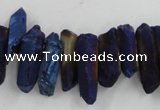 CTD913 Top drilled 5*15mm - 6*25mm wand plated quartz beads