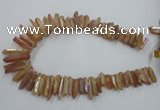 CTD917 Top drilled 6*25mm - 8*40mm wand plated quartz beads