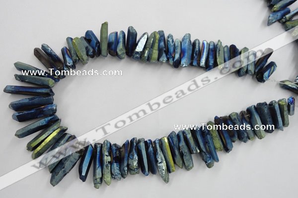 CTD920 Top drilled 6*25mm - 8*40mm wand plated quartz beads