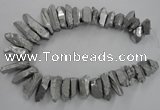 CTD922 Top drilled 15*20mm - 18*38mm wand plated quartz beads