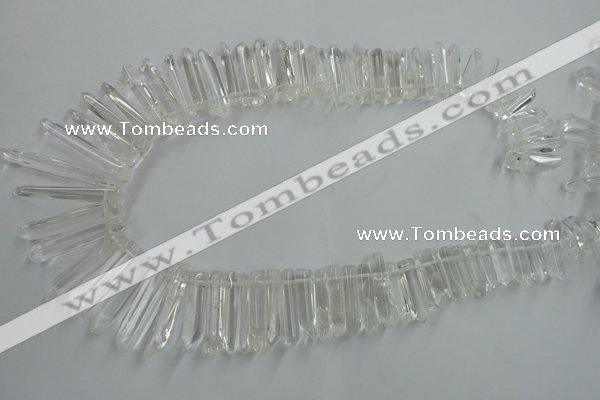 CTD936 Top drilled 6*15mm - 7*40mm wand A grade white crystal beads