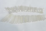 CTD939 Top drilled 5*25mm - 6*60mm sticks white crystal beads