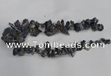 CTD944 Top drilled 10*15mm - 15*25mm nuggets plated druzy agate beads