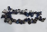 CTD945 Top drilled 10*15mm - 15*25mm nuggets plated druzy agate beads