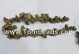 CTD946 Top drilled 10*15mm - 15*25mm nuggets plated druzy agate beads