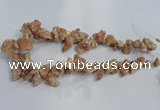 CTD947 Top drilled 10*15mm - 15*25mm nuggets plated druzy agate beads