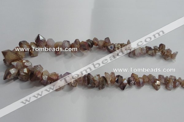 CTD951 Top drilled 8*10mm - 15*25mm nuggets plated druzy quartz beads