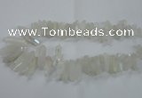 CTD957 Top drilled 8*20mm - 10*35mm nuggets AB-color white crystal beads