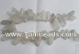 CTD958 Top drilled 10*20mm - 15*35mm nuggets AB-color white crystal beads