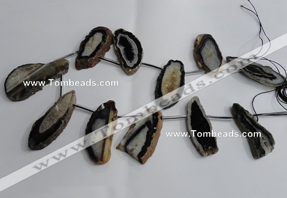 CTD963 Top drilled 15*35mm - 25*55mm freeform agate gemstone beads