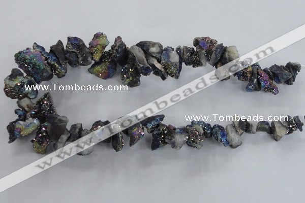 CTD980 Top drilled 10*15mm - 15*25mm nuggets plated druzy agate beads