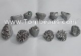 CTD991 Top drilled 12*15mm - 18*25mm nuggets plated druzy agate beads