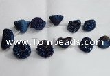 CTD992 Top drilled 12*15mm - 18*25mm nuggets plated druzy agate beads