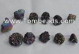 CTD993 Top drilled 12*15mm - 18*25mm nuggets plated druzy agate beads