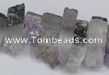 CTD995 Top drilled 10*15mm - 12*25mm sticks plated druzy amethyst beads