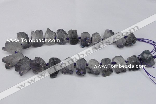 CTD998 Top drilled 15*20mm - 20*25mm nuggets plated druzy amethyst beads