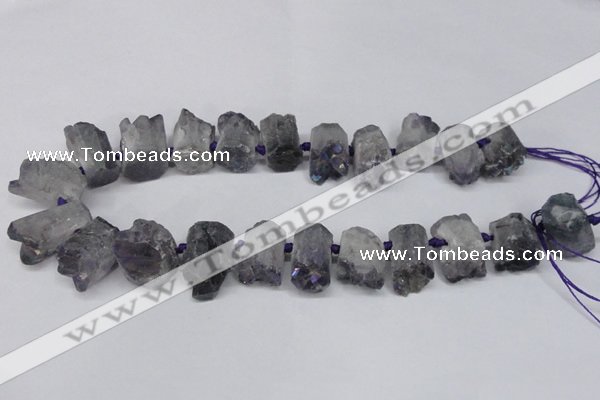 CTD998 Top drilled 15*20mm - 20*25mm nuggets plated druzy amethyst beads
