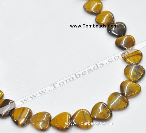 CTE06 15.5 inches 14mm heart yellow tiger eye beads wholesale