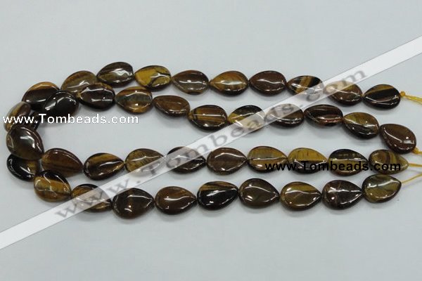 CTE100 15.5 inches 13*18mm flat teardrop yellow tiger eye beads