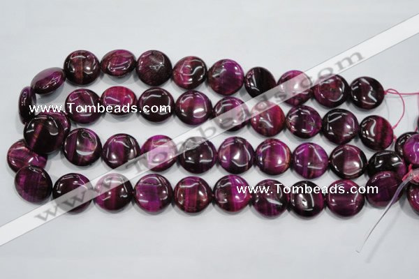 CTE1005 15.5 inches 18mm flat round dyed red tiger eye beads