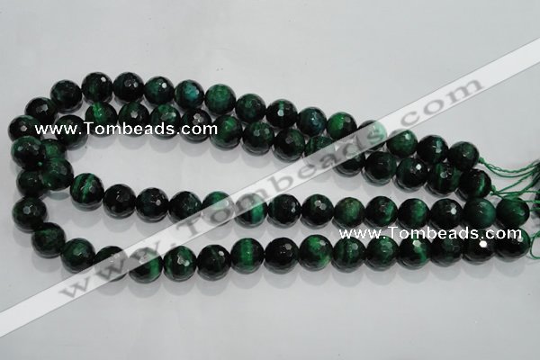 CTE1012 15.5 inches 8mm faceted round dyed green tiger eye beads