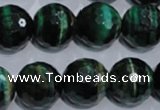 CTE1017 15.5 inches 16mm faceted round dyed green tiger eye beads