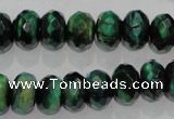 CTE1023 15.5 inches 8*12mm faceted rondelle dyed green tiger eye beads