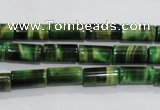 CTE1029 15.5 inches 6*12mm tube dyed green tiger eye beads wholesale