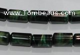 CTE1030 15.5 inches 8*14mm tube dyed green tiger eye beads wholesale